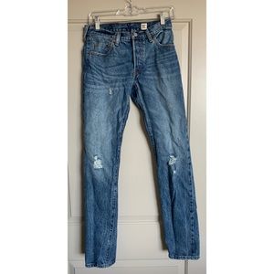 Levi’s 501 distressed blue denim jeans 25